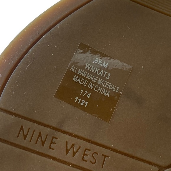 NINE WEST KAT 3 Metallic Silver & Gold Basketweave 4.5” Wedge NWOT Size … - Picture 9 of 11